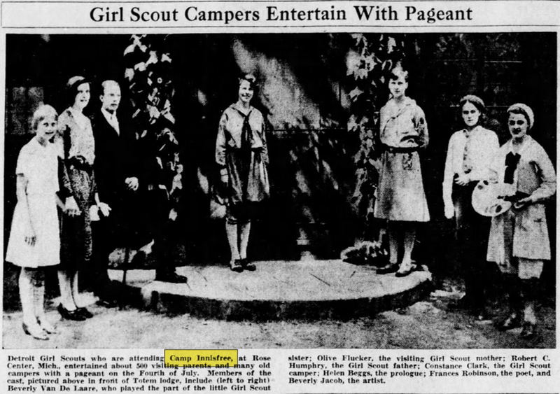 Camp Innisfree - Jul 12 1931 Article (newer photo)